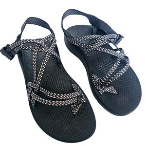 Chaco Womens 9 Z Classic Sport Sandals Black White Strappy Outdoors Hiking Beach